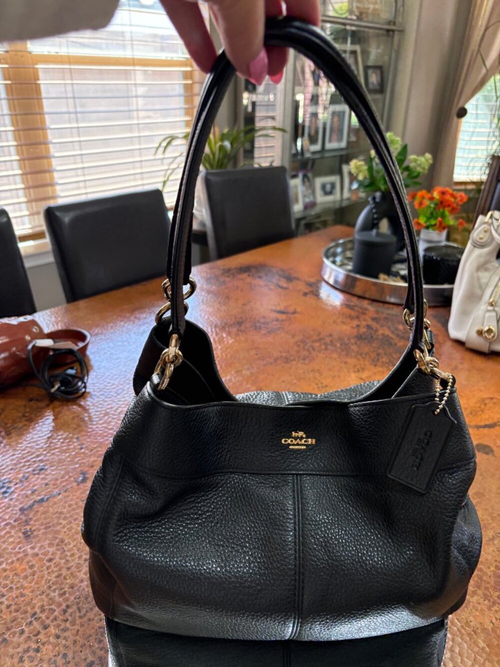Coach Black Pebbled Leather Lexy